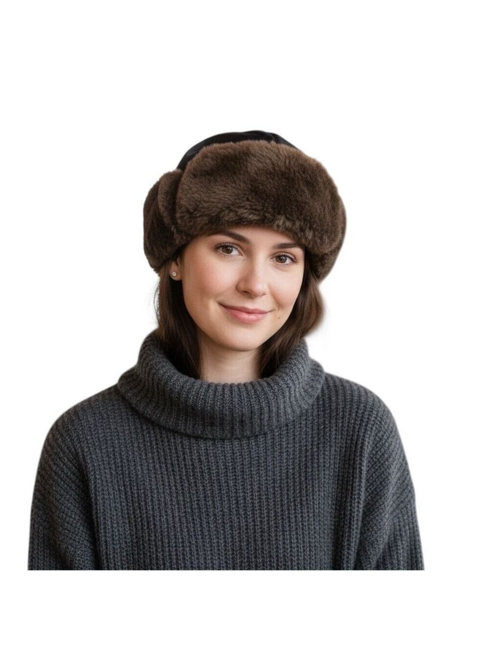 VTG 60s 70s Turkis Tukku Finland real Nutria fur brown black winter ushanka hat
